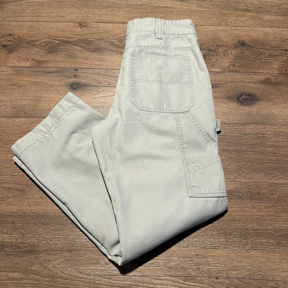 RedHead Tan Flannel Lined Carpenter Pants Mens 32/30 Khaki Canvas Workwear